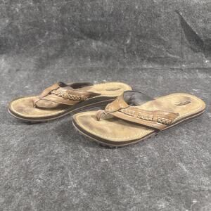 Clarks Women's Brown Braided Fenner Nerice Flip Flops Size 9